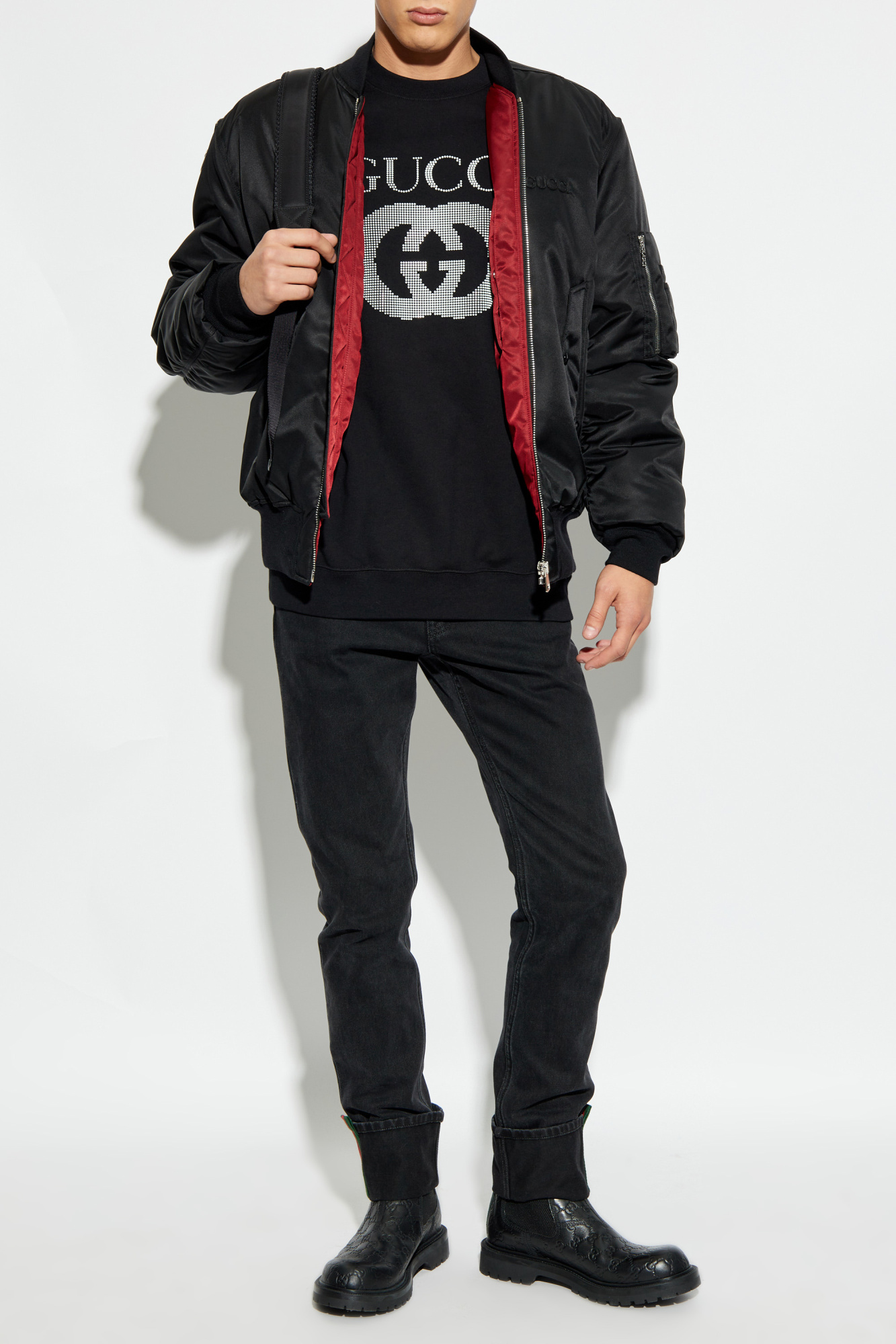 Black Sweatshirt with logo Gucci - Vitkac France